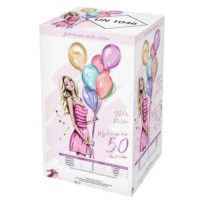 Butla z helem na 50 balonów GoDan