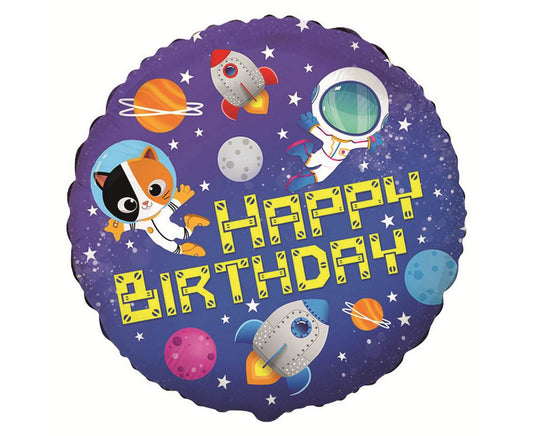 Balon foliowy Happy Birthday Kosmos, FX, 48 cm