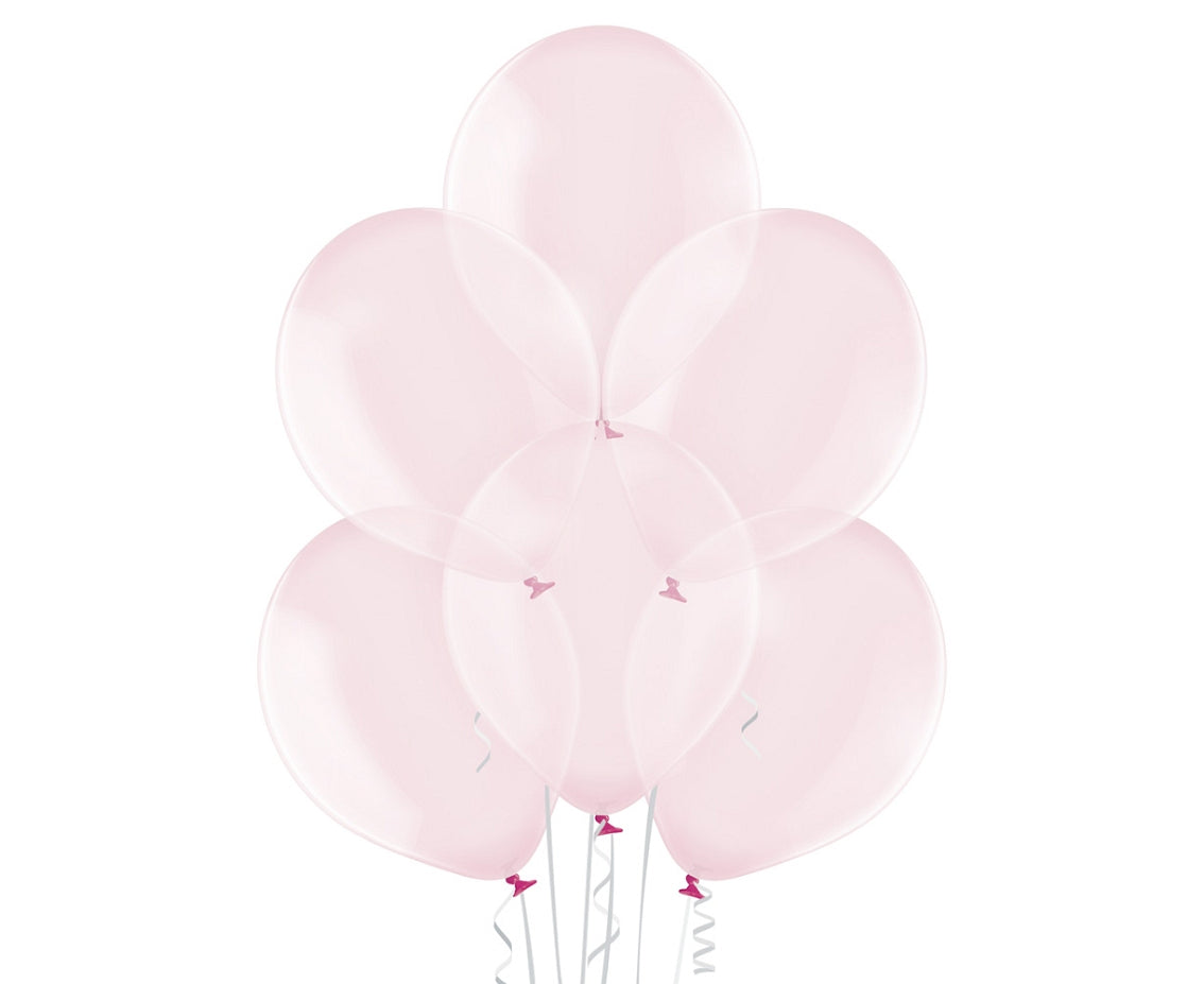 Balony przeźroczyste Różowe (delikatny odcień), B105, 30 cm