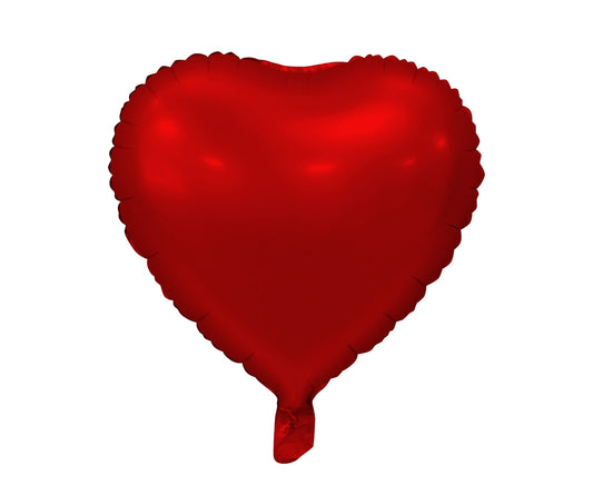 Balon foliowy Serce, matowe, czerwone, 18 cali