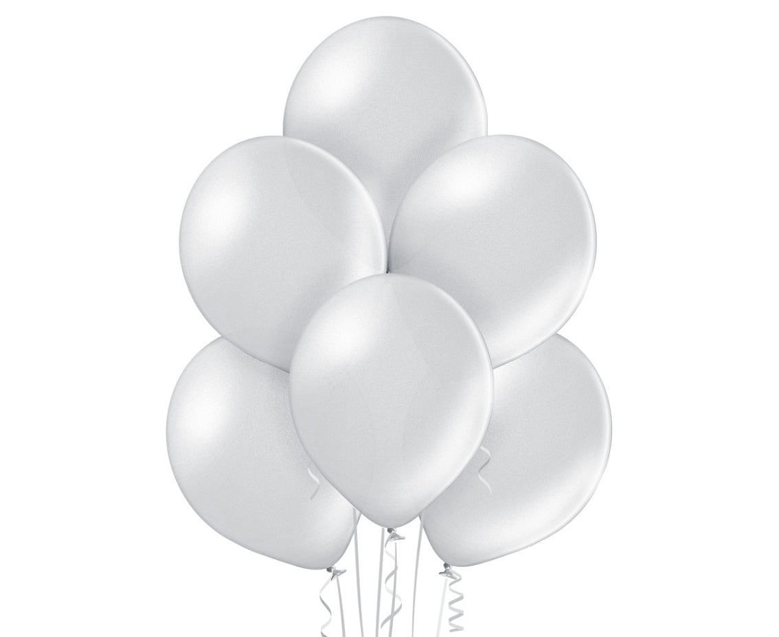 Balony metaliczne Srebrne, B105, 30 cm