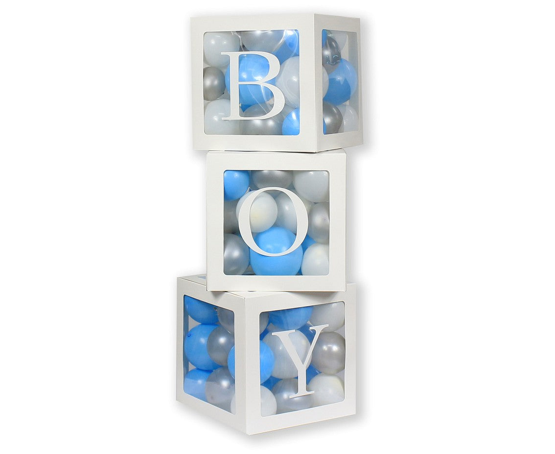 Pudełka dekoracyjne na balony BOY, 35 cm - 3 szt.