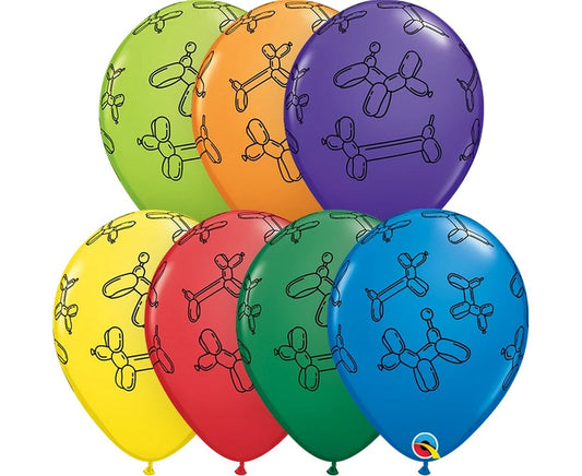Balony w zwierzątka PIESKI, QL 11" - miks kolorów