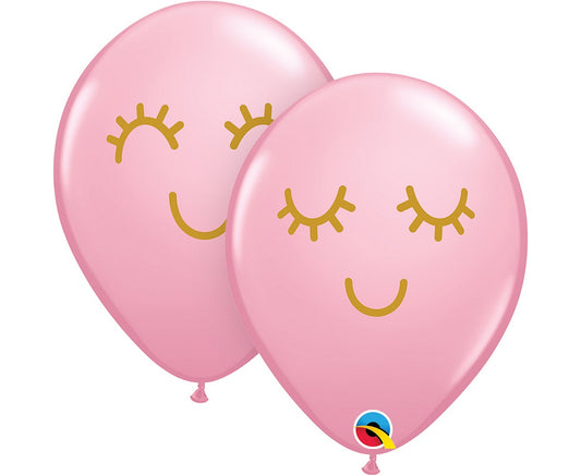Balony z nadr. rzęsy Eyelashes, różowe