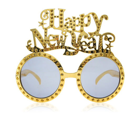 Okulary Happy New Year, złote