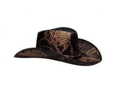 Kapelusz kowbojski brązowy imitujący skórę węża – Boland Costume Headwear