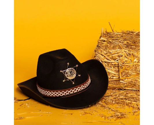 Kapelusz szeryfa czarny dla dzieci – kostiumowy dodatek Wild West