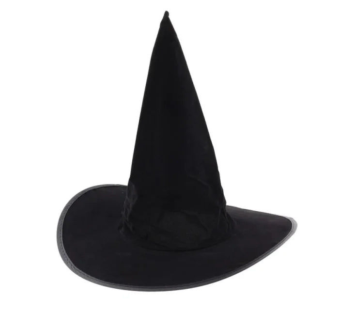 Kapelusz wiedźmy czarny flokowany – dziecięcy S (58 cm) - Costume Headwear