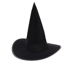 Kapelusz wiedźmy czarny flokowany – dziecięcy S (58 cm) - Costume Headwear