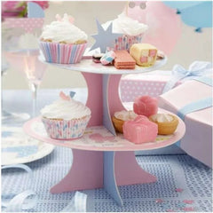 Kartonowy stojak na muffinki ’Tiny Feet’ – różowy 28 cm NEVITI