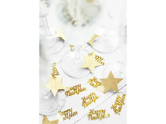 Konfetti Happy New Year złote 4 x 2 cm 3 g - Confetti
