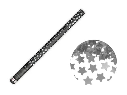 Konfetti pneumatyczne srebrne gwiazki 40 cm - Confetti