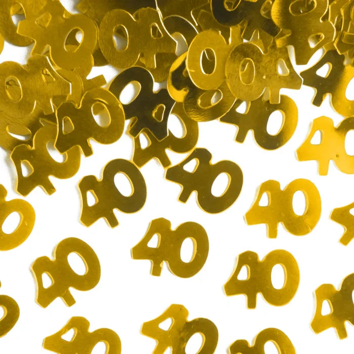 Konfetti złote – 15 g (warianty: Happy Birthday / 18 / 30 / 40 / 50 / 60) - 40 - Confetti