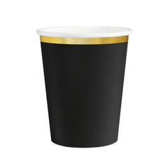 Kubeczki czarne Classic Gold – 220 ml 6 szt. - Disposable Cups