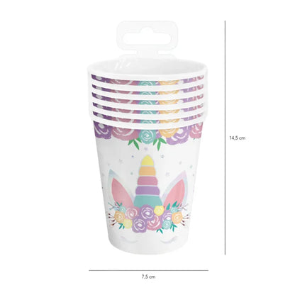 Kubeczki Jednorożec – 220 ml 6 szt. - Disposable Cups