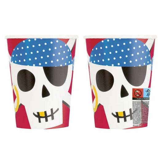 Kubeczki papierowe Ahoy Pirate, 266 ml, 8 szt. sup label