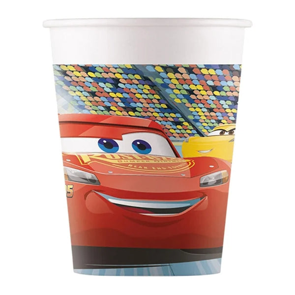 Kubeczki Papierowe "Auta Cars 3" – 200 ml, 8 szt. – Idealne na Urodziny Dzieci