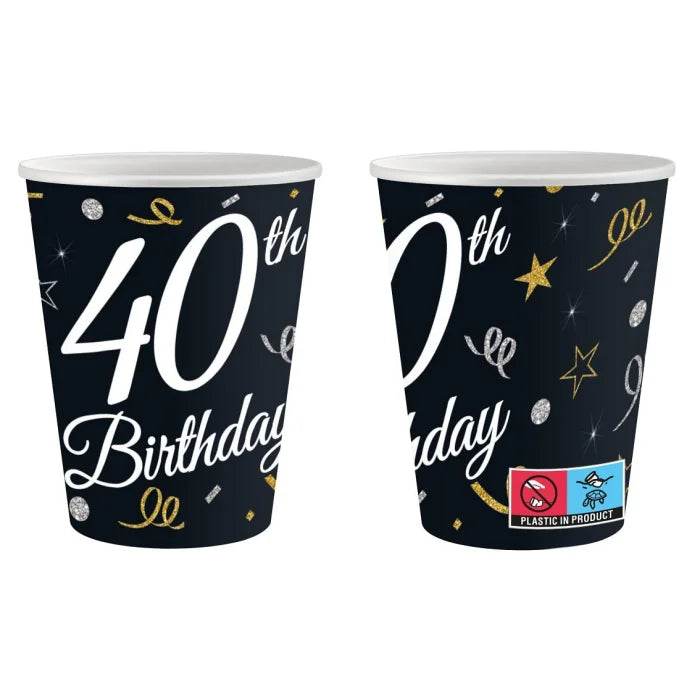 Kubeczki Papierowe "B&C 40 Birthday" – Idealne na Urodziny 40-lecia!