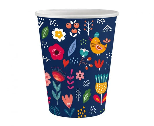 Kubeczki papierowe „Lato – Baw się dobrze” (wersja dark) | 250 ml 6 szt.
