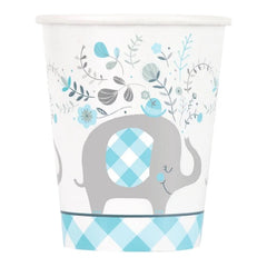 Kubeczki Papierowe Niebieskie ze Słonikiem "Floral Elephant"