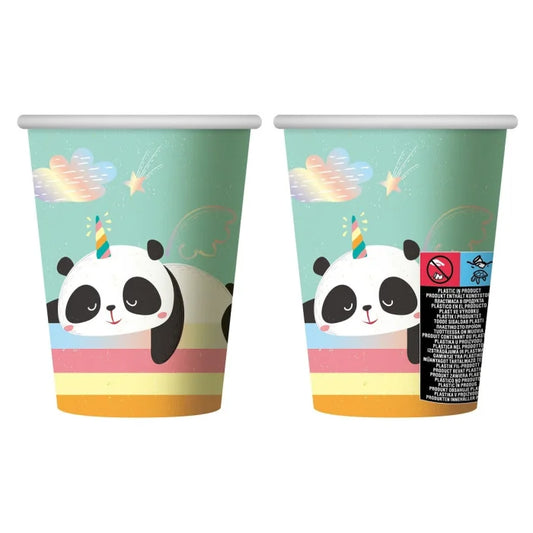 Kubeczki papierowe Rozmarzona Panda, 266 ml, 6 szt.