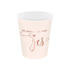 Kubeczki papierowe Wieczór Panieński – różowe z rose gold 220 ml 6 szt. - Disposable Cups