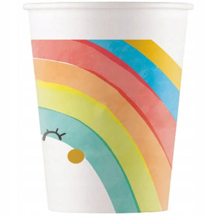 Kubeczki plastikowe Tęczowa impreza 200ml 8 szt. - Disposable Cups