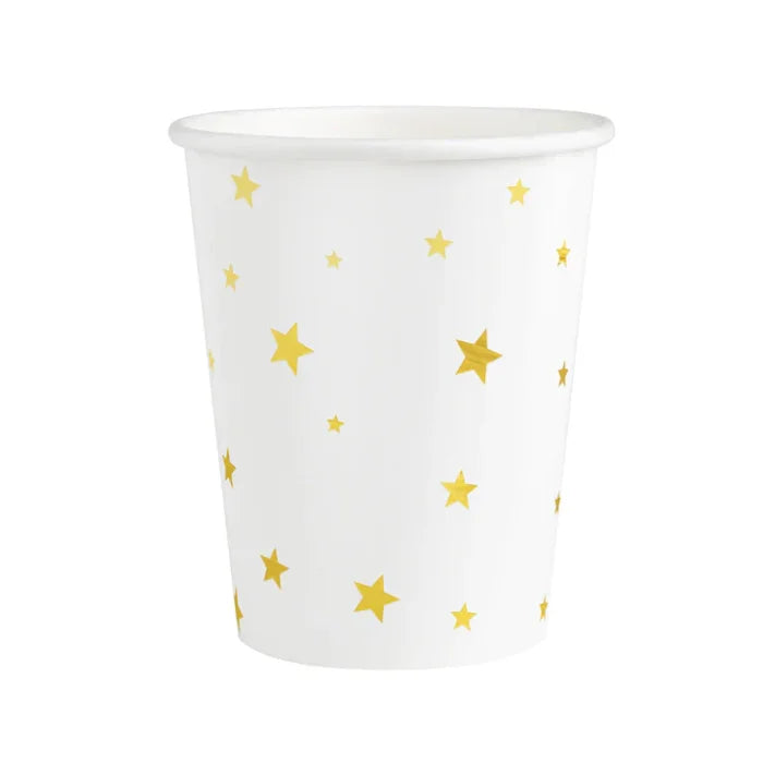 Kubek biały w złote gwiazdki 220ml 6szt.