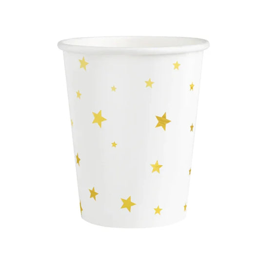 Kubek biały w złote gwiazdki 220ml 6szt.