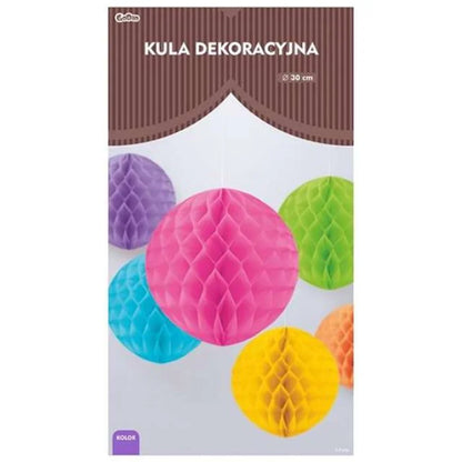 Kula bibułowa, różowa, 30 cm