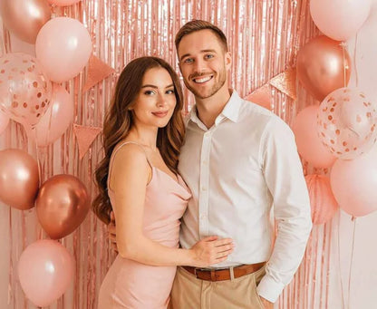 Kurtyna dekoracyjna różowe złoto 90 × 240 cm – Beauty&Charm - Party Decorations