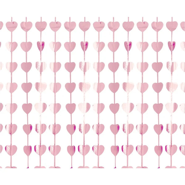 Kurtyna Dekoracyjna w Kształcie Różowych Serc – 100 x 200 cm