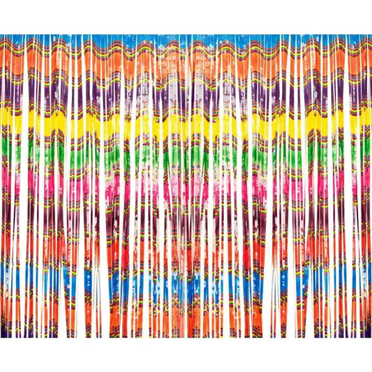 Kurtyna Dekoracyjna z Nadrukiem Kolorowych Fal – 100 x 200 cm