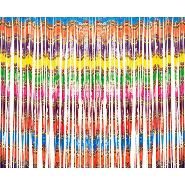 Kurtyna Dekoracyjna z Nadrukiem Kolorowych Fal – 100 x 200 cm