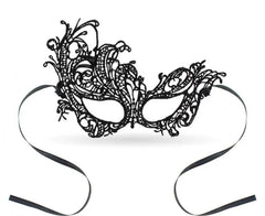 Maseczka ażurowa wenecka – czarna 21 × 14 cm - Costume Masks