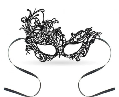 Maseczka ażurowa wenecka – czarna 21 × 14 cm - Costume Masks