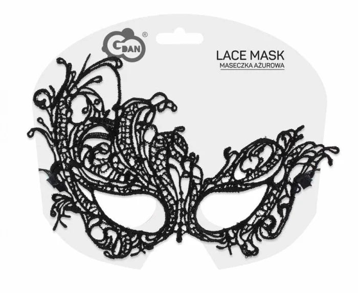 Maseczka ażurowa wenecka – czarna 21 × 14 cm - Costume Masks