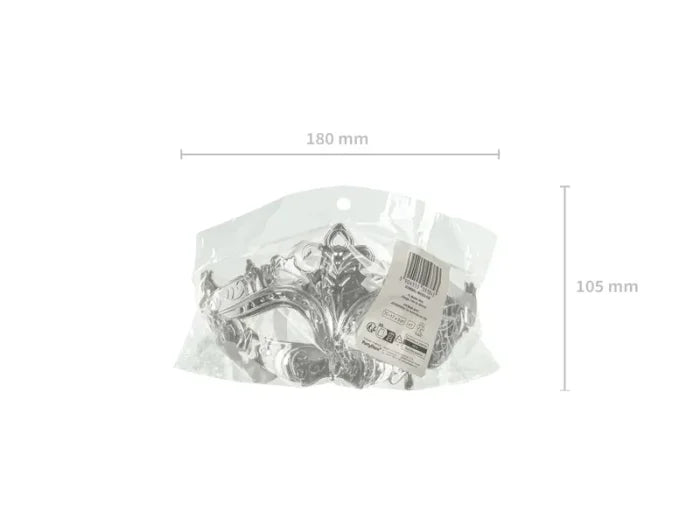 Maska karnawałowa – czarna / srebrna / ciemne złoto – 17 × 9 cm wiązana na wstążkę - Costume Masks