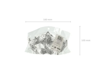 Maska karnawałowa – czarna / srebrna / ciemne złoto – 17 × 9 cm wiązana na wstążkę - Costume Masks