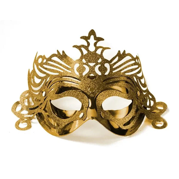 Maska Party z ornamentem, złoty