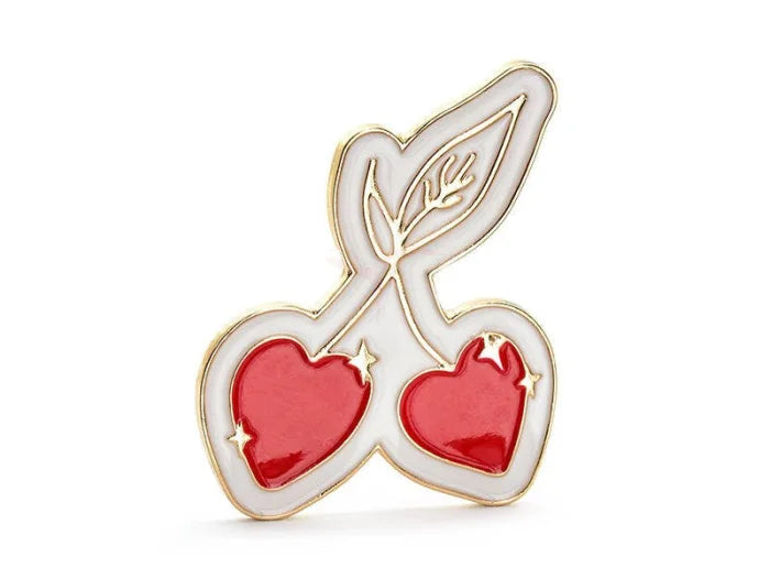 Metalowa Przypinka „Wisienki” – 3 x 4 cm