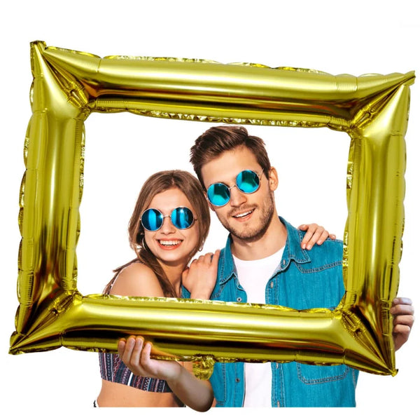 Nadmuchiwana ramka do robienia śmiesznych zdjęć – Złota 84 x 65 cm