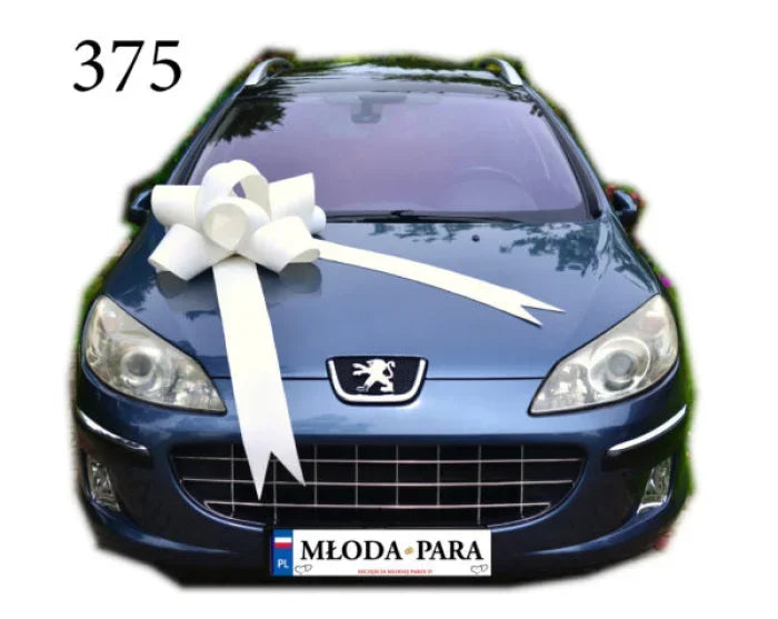 Kokarda Gigant XXL na samochód – Biała