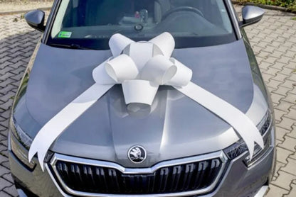 Ogromna kokarda XXL na samochód drzwi szyby - 60 cm średnicy zestaw - Wedding Party Supplies