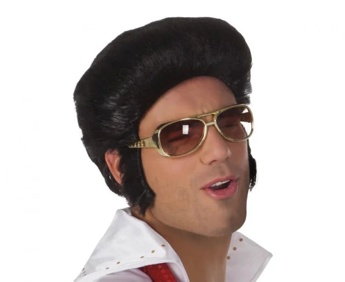 Okulary Elvis Rock ’n’ Roll – złote - Costume Accessories