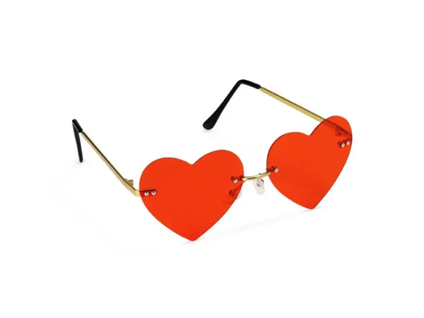 Okulary Serduszka – czerwone - Costume Accessories