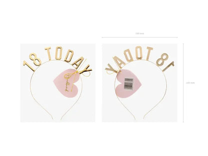 Opaska „18 Today” złota - Costume Accessories