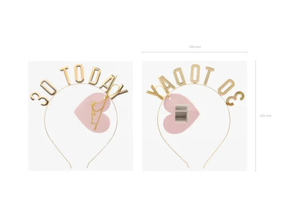 Opaska „30 Today” złota - Costume Accessories