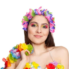 Opaska party ’Hawajskie Kwiaty’ – fioletowy mix