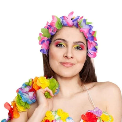 Opaska party ’Hawajskie Kwiaty’ – fioletowy mix